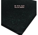 RUBBER FITNESS FLOORING HD GYM TILES (แผ่นยางกันกระแทกฟิตเนส รุ่น HD GYM) BLACK DOT GREEN SIZE 50x50x2.5CM WEIGHT 5KG 1Y.